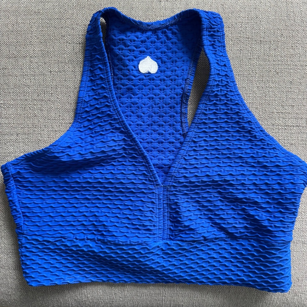 Booty by Brabants Croco Skin textured royal blue sports bra - fits B-DDD cup